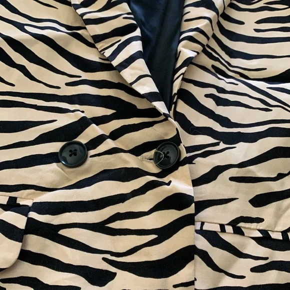New Zara women animal print satin effect blazer - Picture 9 of 14
